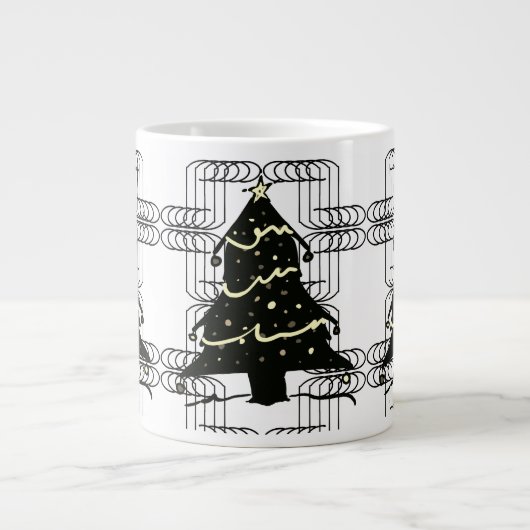 Unusual Cool Novel Chic Modern Christmas Tree Grote Koffiekop (Voorkant)
