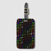 Unusual cool rainbow colorfuel cute dinosaur bagagelabel (Voorkant (verticaal))