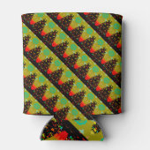 Unusual Fun Trendy Christmas Tree Folk Art Blikjeskoeler (Achterkant)