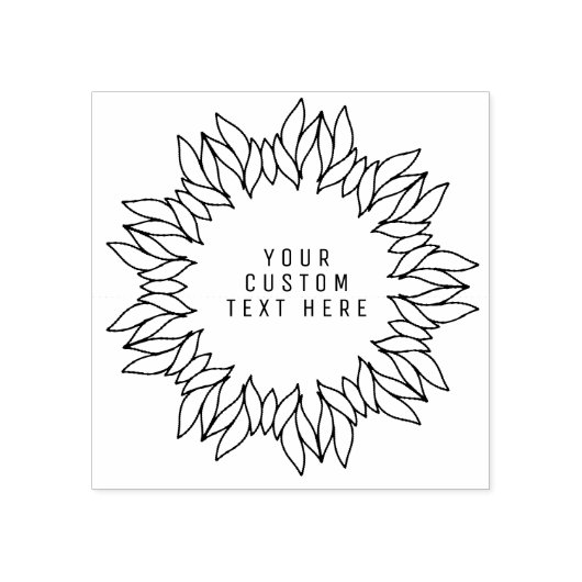 Unusual Leaf Wreath Custom Address Stamp | Botanic Rubberstempel (Afrduk)