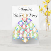 Unusual Minimalist Modern Christmas Tree Greetings Kaart (Gele Bloem)