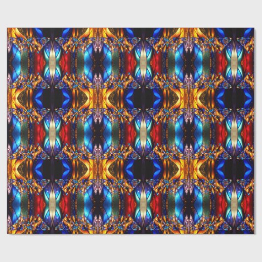 Unusual Vibrant Colorful Patterned Christmas Cadeaupapier (Vlak)