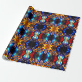 Unusual Vibrant Colorful Patterned Christmas Cadeaupapier (Uitgerold)