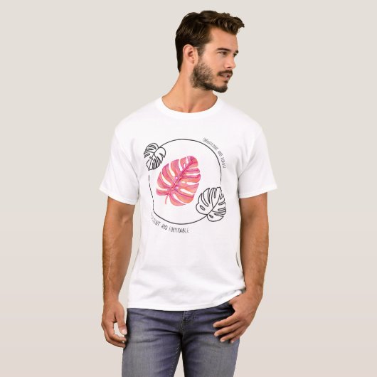 Unwavering Monstera: Strong & Bold T-shirt (Voorkant volledig)