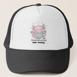 Unwind-a-Lotl Cute Axolotl in Teacup Kawaii Relaxe Trucker Pet