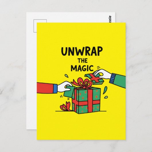 Unwrap the Magic Christmas Gift Briefkaart (Voorkant / Achterkant)