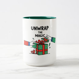 Unwrap the Magic Christmas Gift Tweekleurige Koffiemok