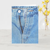 unzipped jeans greeting card kaart (Gele Bloem)