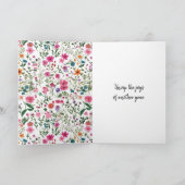 Unzipped Rits in Wildflower Pattern voor Verjaarda Kaart (Binnen)