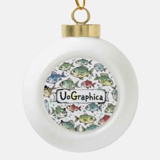 UoGraphica Keramische Bal Ornament (Voorkant)
