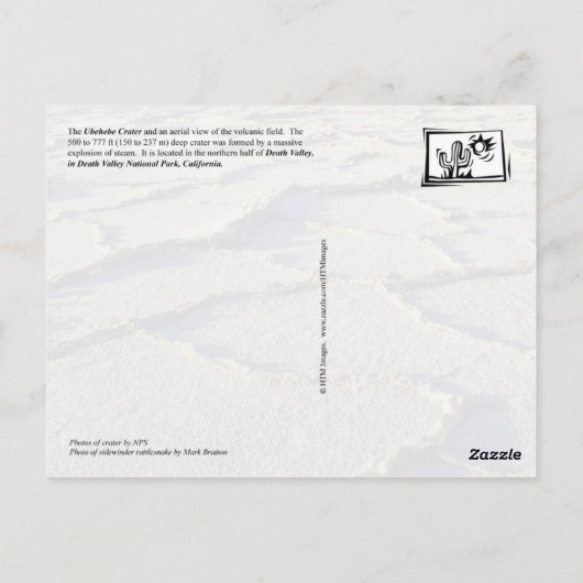 Uonthbe Crater, Death Valley National Park, CA Briefkaart (Achterkant)