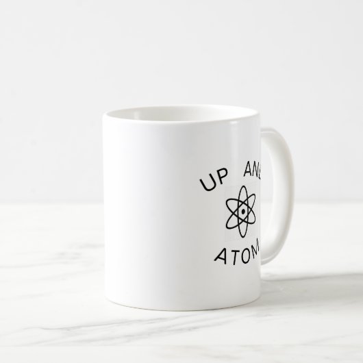 Up and Atom Funny Joke STEM Wetenschap Chemie Koffiemok (Voorkant rechts)