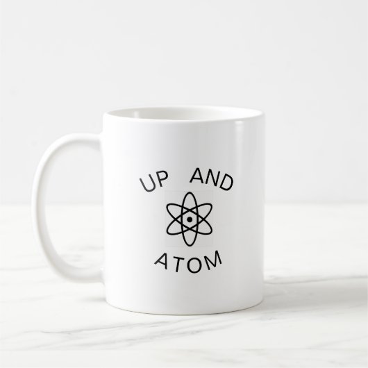 Up and Atom Funny Joke STEM Wetenschap Chemie Koffiemok (Links)