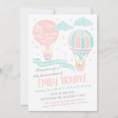 Up and Away Baby shower Hete Luchtballon Kaart (Voorkant)