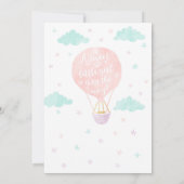 Up and Away Baby shower Hete Luchtballon Kaart (Achterkant)