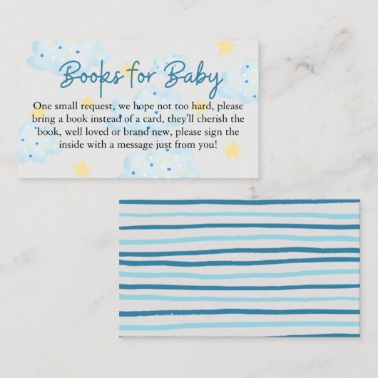 Up and Away Clouds en Stars Boeken voor Baby Informatiekaartje (Voorkant / Achterkant)