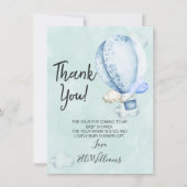 Up and Away Elephant Baby shower Dank je wel kaart (Voorkant)