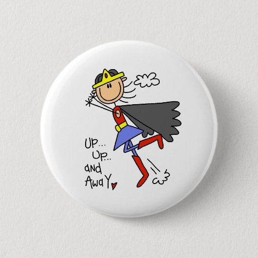 Up and Away Girl Hero Ronde Button 5,7 Cm (Voorkant)