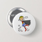 Up and Away Girl Hero Ronde Button 5,7 Cm (Voorkant /achterkant)