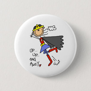 Up and Away Girl Hero Ronde Button 5,7 Cm