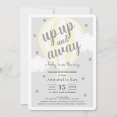 Up and Away Hete Luchtballon Geel Baby shower Kaart (Voorkant)