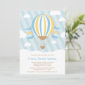 Up and Away Hot Air Ballon Doop Uitnodiging (Staand voorkant)