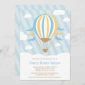 Up and Away Hot Air Ballon Doop Uitnodiging (Voorkant / Achterkant)