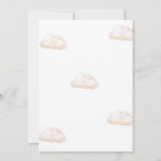 Up And Away Hot Air Balloon Neutral Baby Shower Kaart (Achterkant)