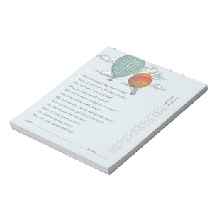 Up and Away  Hot Air Balloon Parent Quiz Notitieblok