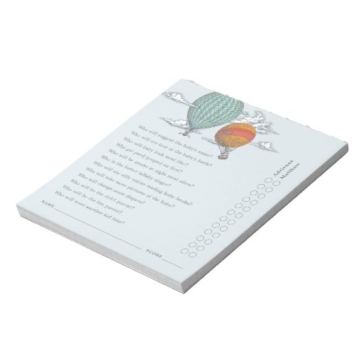 Up and Away  Hot Air Balloon Parent Quiz Notitieblok (Linkerzijde)