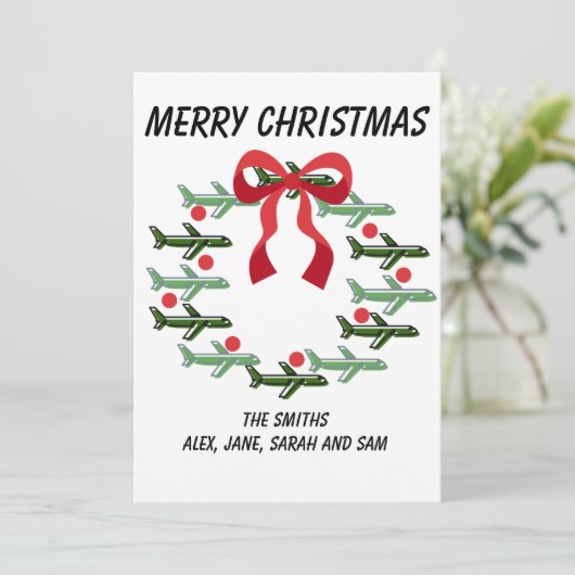 Up and Away Krans Kerst Kaart (Staand voorkant)