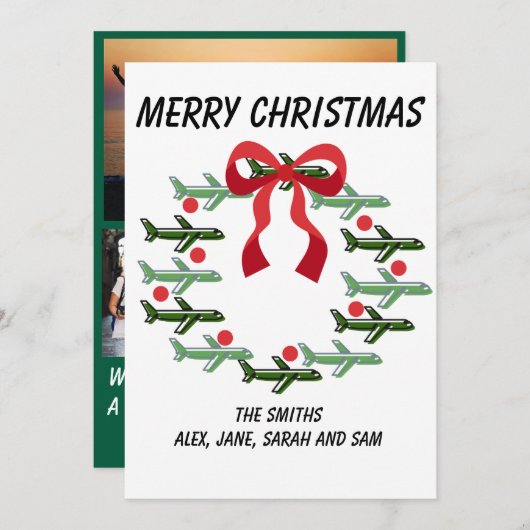 Up and Away Krans Kerst Kaart (Voorkant / Achterkant)