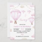 Up and Away Luchtballon Verjaardag uitnodiging (Voorkant)