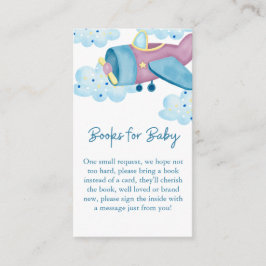 Up and Away Paarse vliegtuigboeken voor Baby Informatiekaartje