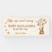 Up and Away Teddy Bear Balloons Baby shower Spandoek (Horizontaal)