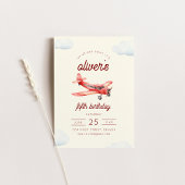 Up and Away Vliegtuig Vlucht Verjaardag Uitnodigen Kaart