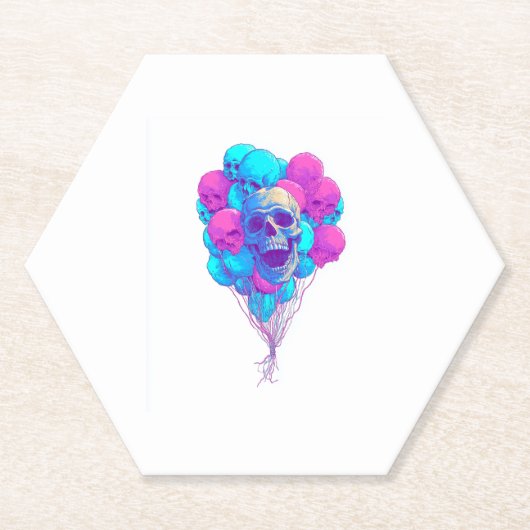 Up and Bone � Funny Floating Skull Kartonnen Onderzetters (Voorkant)