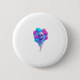 Up and Bone � Funny Floating Skull Ronde Button 5,7 Cm