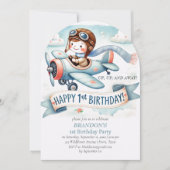 Up & Away 1st Birthday Boy Vliegtuig Kaart (Voorkant)