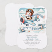 Up & Away 1st Birthday Boy Vliegtuig Kaart (Voorkant / Achterkant)