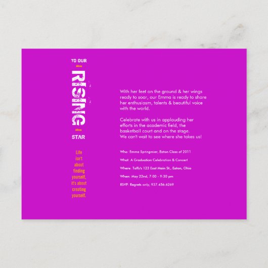 Up & Away Afstuderen uitnodiging (Achterkant)