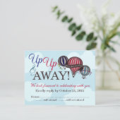 Up & Away Hot Air Ballon RSVP-kaart Kaart (Staand voorkant)