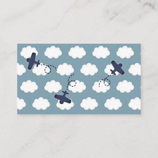 Up & Away Vliegtuig Blauwe Luier Raffle Ticket Informatiekaartje (Achterkant)