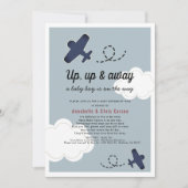 Up & Away Vliegtuig Blue Boy Baby shower per Mail Kaart (Voorkant)