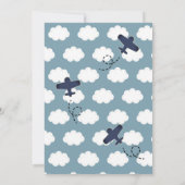 Up & Away Vliegtuig Blue Boy Baby shower per Mail Kaart (Achterkant)