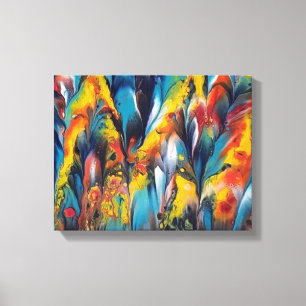 Up Close en Feathery2 Print op een 4x11 Canvas