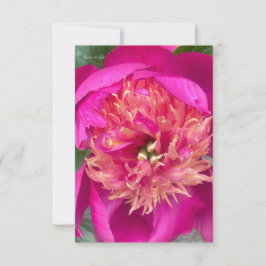Up-close Hot Pink Peony Notitiekaartje