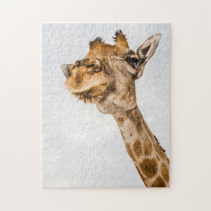 Up Close Portrait of a Giraffe Jigzaag Puzzle Legpuzzel