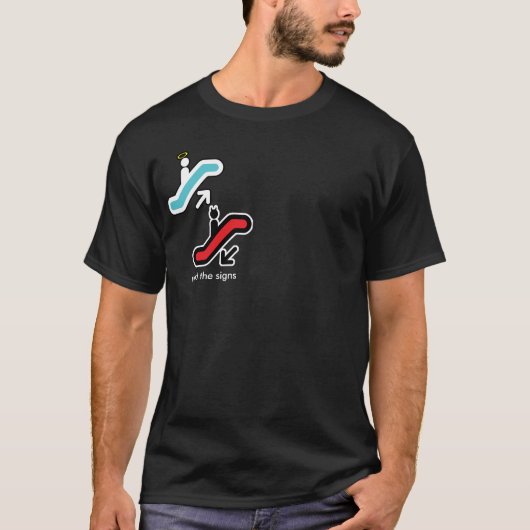 UP DOWN, lees de tekens T-shirt (Voorkant)
