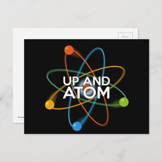 UP EN ATOM Science Joke Briefkaart (Voorkant / Achterkant)